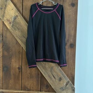 4/$12 All in Motion Black Fleece Lined Performance Shirt with Pink Highlights